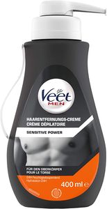 Veet Men Haarentfernungs-Creme Sensitive Power mit Spatel Enthaarungscreme 400ml