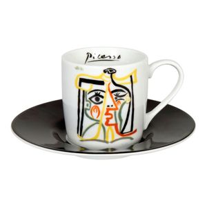 Könitz Šálka a podšálka na espresso Picasso - Jaqueline s klobúkom, šálka na kávu, hrnček na espresso, porcelán, 85 ml, 11 5 053 2578