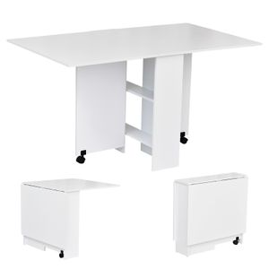 HOMCOM Klapptisch Schreibtisch Beistelltisch Tisch Ablagefläche Holz weiß