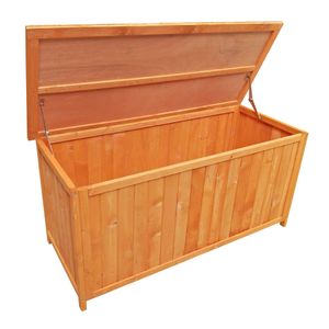 Wiltec Gartenbox aus Holz 127 x 55 x 60 cm Aufbewharungsbox mit Deckel Gartenschrank für Geräte Spielzeug Kissenbox Auflagenbox Fichtenholz