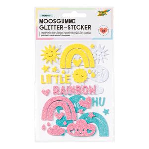 folia Moosgummi Glitter-Sticker "Rainbow" 67 Stück