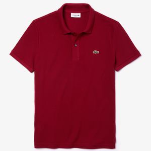 Lacoste Polo Shirt Slim Fit Herren Bordeaux Rot, Größe:M