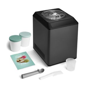SPRINGLANE Eismaschine & Joghurtbereiter Erika 2,5 L mit selbstkühlendem Kompressor 250 W, Eiscrememaschine aus Edelstahl mit Kühl- und Heizfunktion, inkl. Rezeptheft + 2 Aufbewahrungsbehälter