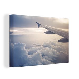 OneMillionCanvasses® - Leinwandbilder - 150x100 cm, Der blaue Himmel aus einem Flugzeug, Wandbilder Kunstdruck Wanddekoration