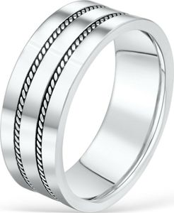 Ring 8 mm Partnerring Schlicht mit Verzierung Massiv 925er Sterling Silber Damen Herren 63 (20,1 mm Ø)