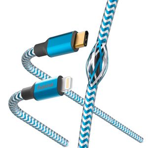 Schnelllade-/Datenkabel "Reflective", USB-C - Lightning, 1,5 m, blau (