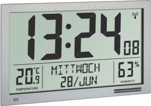 TFA - Digitálne rádiové hodiny XL s izbovou klímou 60.4517.54 - strieborné