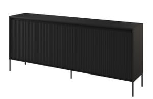 Sideboard TREND TR-04 Wohnzimmerschrank 193x83x40 cm 4 Türen Gefräste Front Schrank Schwarz