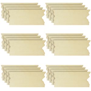 Belle Vous 24er Pack Blanko Holzscheiben - L17,6 x B7,5 cm Rechteckige Unbehandelte Holzschilder/Holzplatten zum Basteln mit Gezacktem Rand -