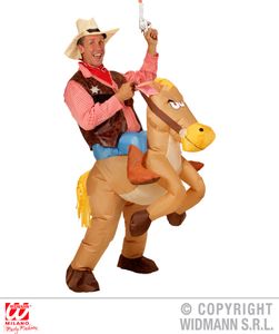 Aufblasbares Pferd - Pferdekostüm Cowboy M/L