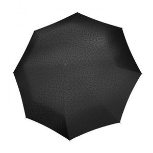 reisenthel Regenschirm Taschenschirm klein umbrella duomatic ergonomischer Griff und Schirmdach, Farbe:signature black hotprint