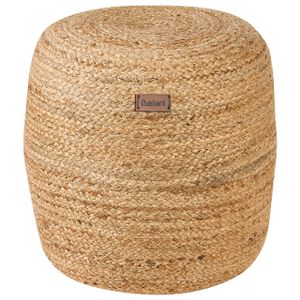 BELIANI Pouf Sandbeige aus Jute rund ⌀ 46 cm Boho Stil Indoor Sitzpouf für Wohnzimmer Schlafzimmer Flur Diele Garderobe