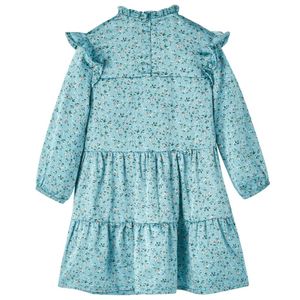 vidaXL Kinderkleid mit Langen Ärmeln Blau 128