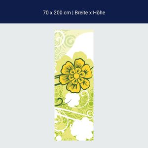 Türtapete Vanessa Retro Blüten M0058 – 70 x 200cm / selbstklebende Dekorfolie