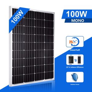Solarmodul 12V Solarpanel 100W Solarzelle Mono Photovoltaik Wohnmobil Camping DE 0% MwSt