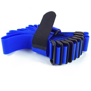 10 x Klettkabelbinder Kunststofföse 40 cm blau - Klett / Flausch auf GLEICHER SEITE! - Goodymax®
