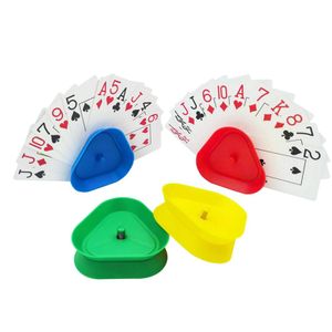4er-Pack Spielkartenständer Freisprech Kartenhalter, Dreieckiger Spielkartenhalter, Kartenaufbewahrung für Senioren und Kinder