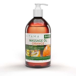 Kitama Aroma Massageöl Orange 500ml I Pflegendes Körperöl für Massagen I Aroma-Öl für Massage, Thai-Massage & Spa