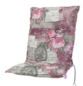Auflage Niederlehner Rom 0798 rosa-grau Blumen Landhaus 103x50x9 cm KETTtex