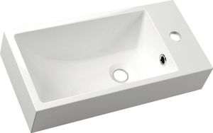ARIANA Gussmarmor-Waschtisch 50x25cm, links, weiß