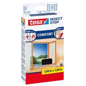 tesa® Insect Stop Fliegengitter Klett Comfort Fenster 1 x 1m anthrazit