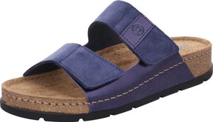Rohde Damen Pantolette aus Leder mit weichem Memoryfußbett D.Soave 5413, Größe:42 EU, Farbe:Blau