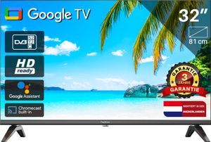 Google Smart TV | TeeView 32 inch LED TV | Frameless design | In Eindhoven geassembleerd | TV32QHG-EU