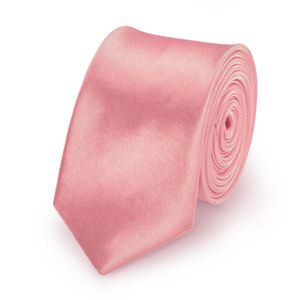 Krawatte Altrosa slim aus Polyester einfarbig uni schmale 5 cm