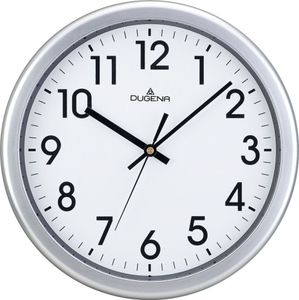 DUGENA 4460647 Wanduhr Uhr lautlos Kunststoff Analog silber