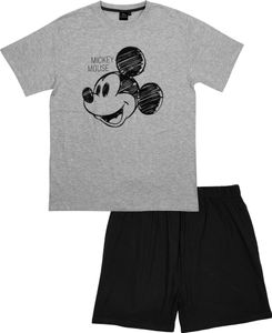 Disney Mickey Mouse Schlafanzug für Herren - Pyjama Set Männer Kurzarm Oberteil mit Shorts Hose Grau/Schwarz XXL Disney Mickey Mouse Schlafanzug für Herren - Pyjama Set Männer Kurzarm Oberteil mit Shorts Hose Grau/Schwarz XXL