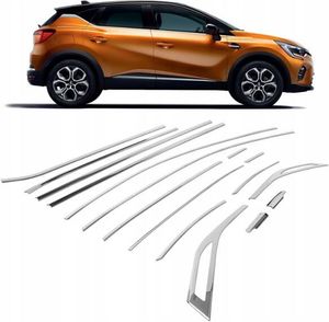 Listwy przyokienne wokół szyb bocznych do RENAULT CAPTUR 2019- | stal