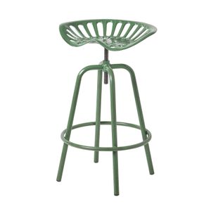 HOMESCAPES Vintage barová stolička Tractor Seat Bar Stool Metal Counter Chair 74 cm vysoká - zelená