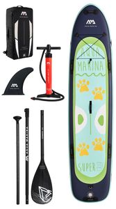 Aqua Marina Super Trip Family SUP 12'2” Multi-Person Stand-Up Paddle Board Set aufblasbar + Sports III Alu Paddel