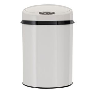 Echtwerk Abfalleimer mit Sensor 9L für Büro oder Bad, Farbe:Weiß