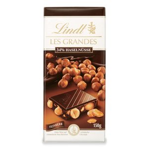 Lindt Les Grandes 34 Prozent Haselnüsse in feinherber Schokolade 150g