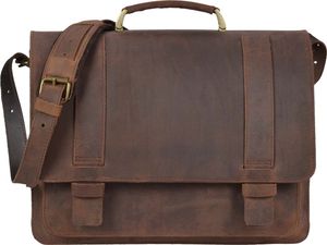 Ruitertassen Lehrertasche 40cm XL Büchertasche Schultasche Aktentasche 2 Fächer 1 Vorfach Tragegriff Schultergurt ranger braun 732437N