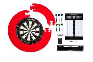 Longfield Darts Tournament Dartscheibe mit Zubehör rot 8-teilig