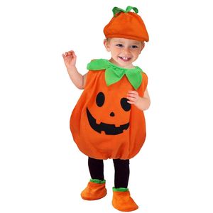 Baby Jungen Mädchen Halloween Kürbis Strampler Body + Hut + Schuhe 3-teiliges Outfit Kostüme ,110