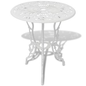 vidaXL 3-tlg. Bistro-Set Aluminiumguss Weiß