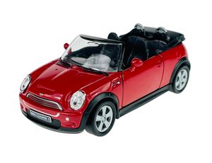 Welly Mini Cooper S Cabrio Rot 1:34-1:39 Die Cast Metall Modell Neu im Kasten  42359