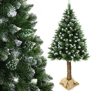 JPM Künstlicher Tannenbaum mit Kristallelementen Naturstamm inkl. Ständer Weihnachtsbaum Christbaum 180 cm