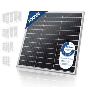 Solarpanel Monokristallin - 100 W, 18 V für 12 V Batterien, Photovoltaik, Ladekabel, Silizium - Solarzelle, Solaranlage für Wohnwagen, Camping, Balkon, Gartenhäuser, Solarmodul