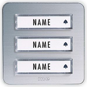m-e KTA-3 A/S Klingelplatte 3-fach, Silber, 12V
