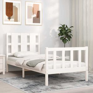 Maison Exclusive Rám postele s čMaison Exclusive bílý 90 x 190 cm masivní dřevo