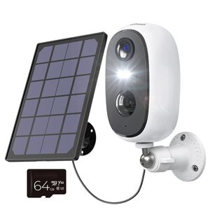 ieGeek 2K 3MP Kabellose Überwachungskamera Aussen Akku mit Solarpanel, WLAN Kamera Outdoor mit 64  GB SD Karte, Farbnachtsicht, PIR Bewegungsmelder