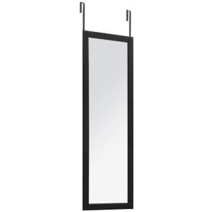 Spiegel an Türen in Aluminiumrahmen hängen, 110x36 cm - Atmosphera, Farbe:schwarz