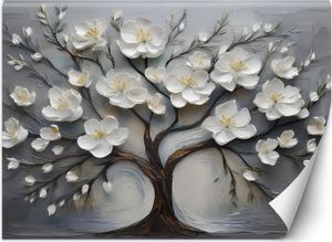 Vlies fototapete Abstrakter gemalter Baum 300x210 cm Feeby Silber inkl. Kleber einfache Montage Vlies fototapete Abstrakter gemalter Baum 300x210 cm Feeby Silber inkl. Kleber einfache Montage