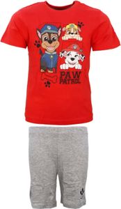 Paw Patrol Kinder kurzarm Schlafanzug Pyjama Shirt Shorts – Rot / 128