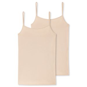 SCHIESSER Dámský špagetový top, 2er Pack - Single Jersey, Serie 95/5, uni Beige (Sand) M