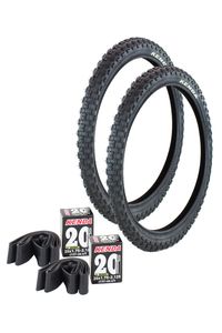 Set: 2x Marken Fahrrad Reifen, BMX Profil 'K50', 20,0 x 2,125 Zoll (ETRTO 57-406) + 2x Schlauch